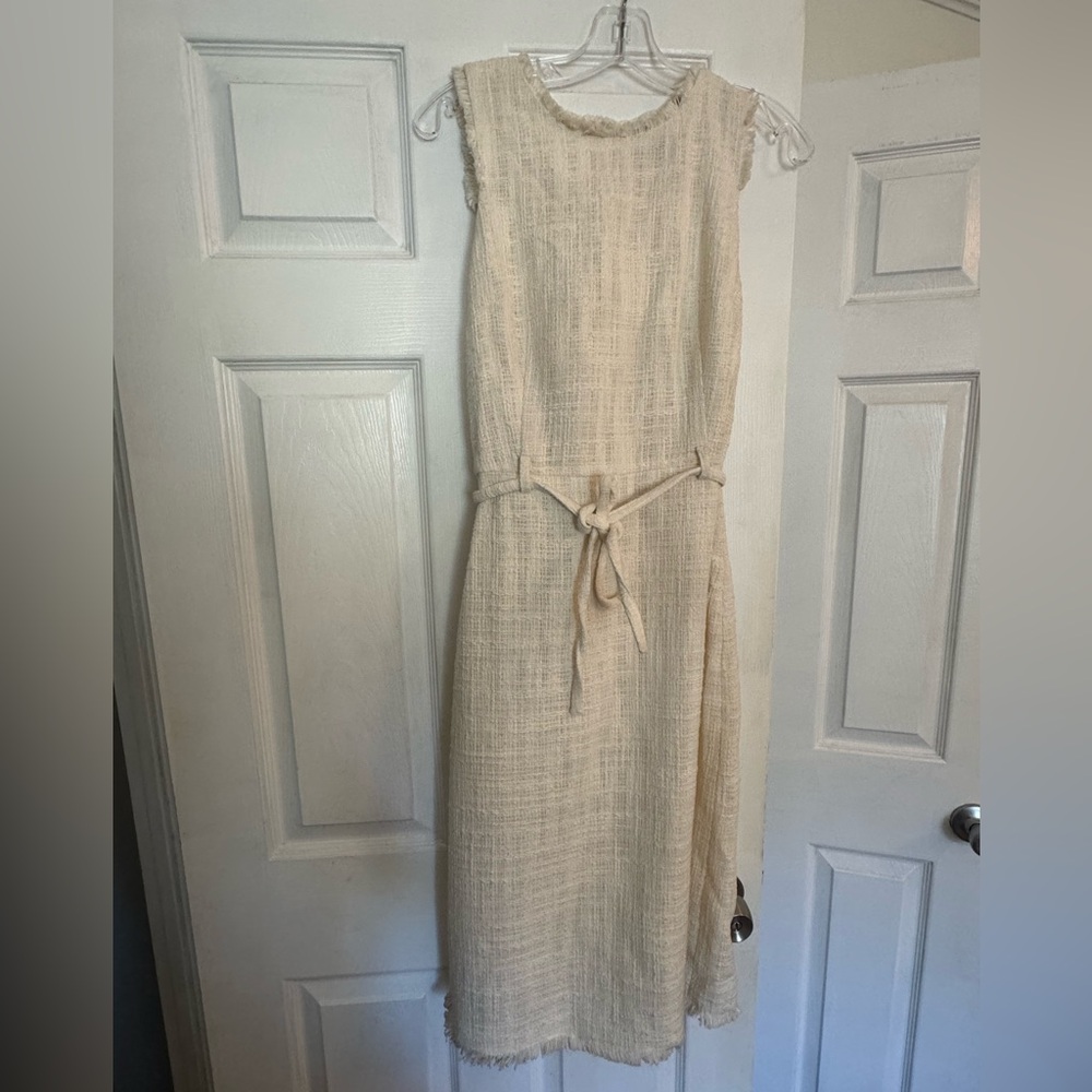 Ivory J.Crew tweed sheath dress 10 Tall